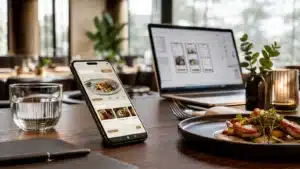 Application mobile de restaurant sur smartphone et travail de conception digitale