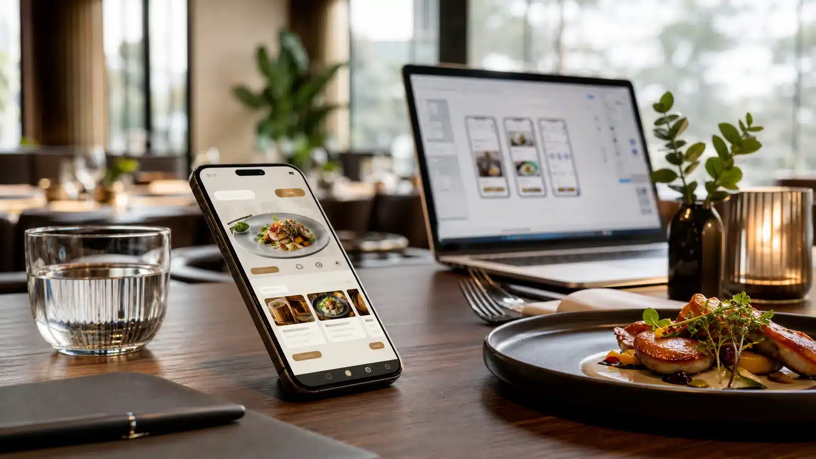Application mobile de restaurant sur smartphone et travail de conception digitale